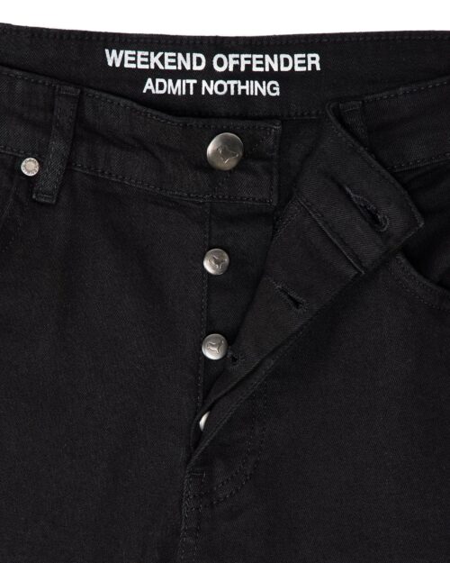 WEEKEND OFFENDER <br> 444 Tapered Fit Black Denim Jeans - Afbeelding 2