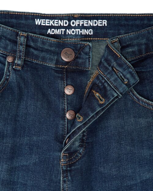 WEEKEND OFFENDER <br> 444 Tapered Fit Dark Denim Jeans - Afbeelding 2
