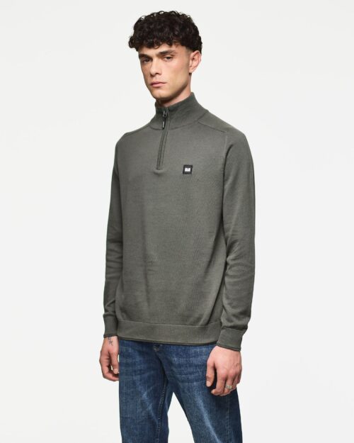 WEEKEND OFFENDER<br>Pierre Knitted Quarter Zip Sweater - Afbeelding 3