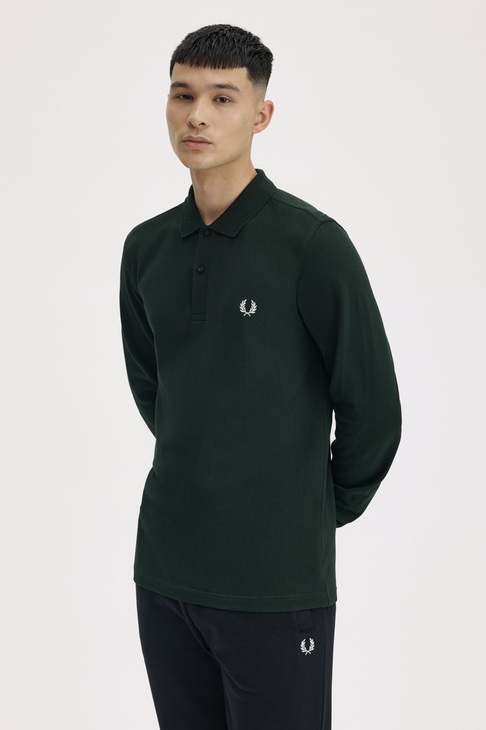 FRED PERRY <br> Plain Long Sleeve Polo - Afbeelding 3
