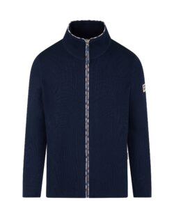 AQUASCUTUM-ACTIVE <br> Wool Blend Tubular Full Zip Cardigan
